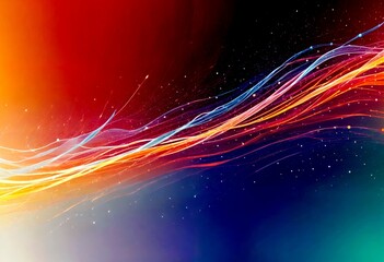 Colorful Gradient Background with Glowing Wavy Lines