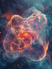 Delicate Atomic Radiance:A Surreal Meditative Interpretation of the Subatomic Realm