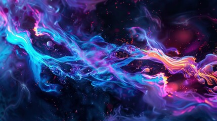 Obraz premium Luminous Liquidity: Neon Spectrum Ebb