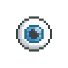 Fototapeta premium Blue eye, pixel art organ