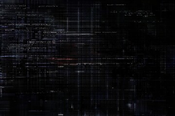 Obraz premium An overlay of VHS noise and glitch effect on black background, scratches and video damage of burnt film strip or hacked pc.
