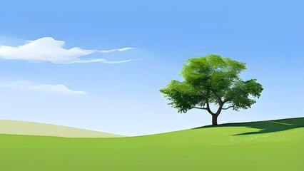 Fototapeta premium Summer landscape combined with minimalist composition