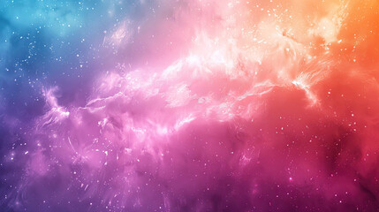 Colorful space background with pink, orange, and blue clouds