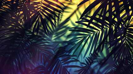 Abstract tropical background with palm leaves