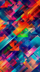 Seamless dynamic with vibrant colors in a geometric backdrop