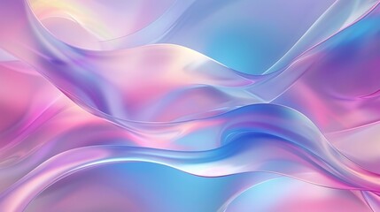 Fototapeta premium A blend of soft pink and blue hues, creating a soothing and dreamy atmosphere. Smooth wavy lines intertwine gracefully, resembling silky fabrics or undulating water
