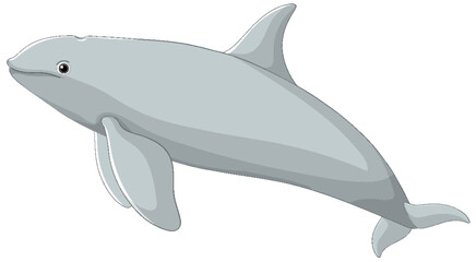 Simple vector art of a single dolphin.