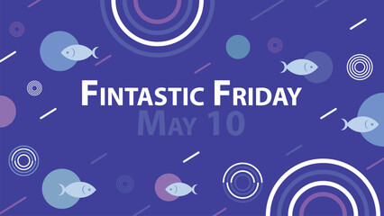 Fintastic Friday vector banner design illustration