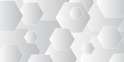 Pile of geometric pattern of hexagons. a gray and gradient background. graphic style concept technology backdrop.