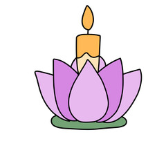 Vesak Day Buddhism Icons Set Vector