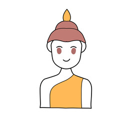 Vesak Day Buddhism Icons Set Vector