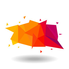 Vibrant Polygon Banner Template with Yellow-Red Background Vector Illustration