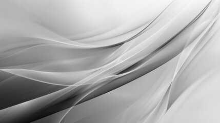 Abstract waves of white and grey. monochromatic display of fluid, smooth lines creating a sense of motion. Flowing Lines and Tranquility