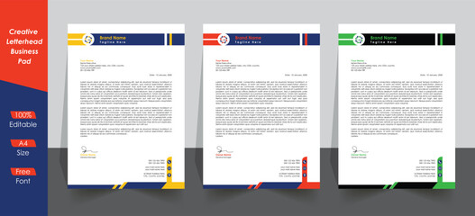 Modern business Pad creative design, Letterhead template, corporate business identity