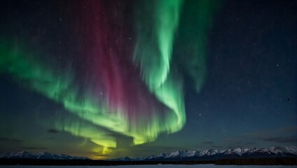The luminous spectacle of the Northern Lights painting the polar sky with ribbons of color ai_generated
