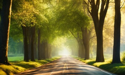 a road with trees on each side