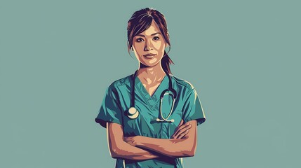 International Nurses Day commemorates the event poster illustration