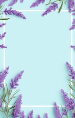 A simple and elegant background with a lavender flower border.