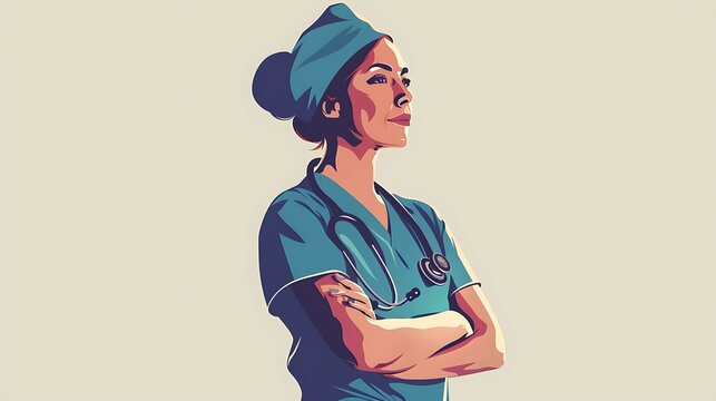 International Nurses Day commemorates the event poster illustration