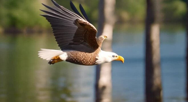 an eagle flying in the air