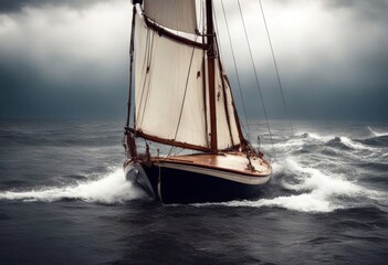 'sailboat abandoned sea stormy ship storm merchant nautical excursion regatta historic tall front...
