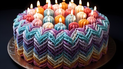 Fototapeta na wymiar birthday cake with candles