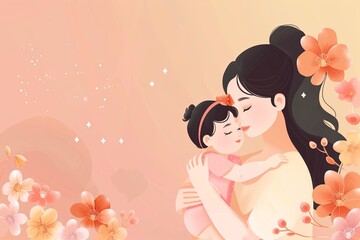Celebrate Happy Mother's Day with a Peach Background