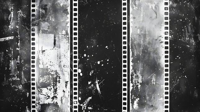 Vintage Cinematic Film Strip Grunge Texture Abstract Background