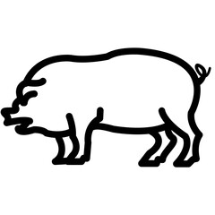 pig outline vector icon