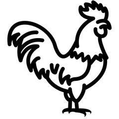 rooster outline vector icon © khaled