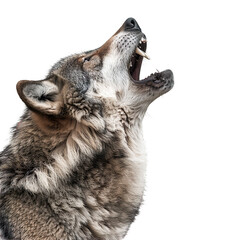 Wolf's Echoing Call isolated on a transparent background 
