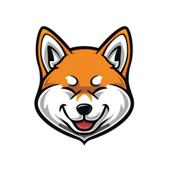 Naklejka premium Shiba inu dog mascot logo