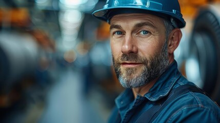 Fototapeta premium Portrait of an Experienced Industrial Worker