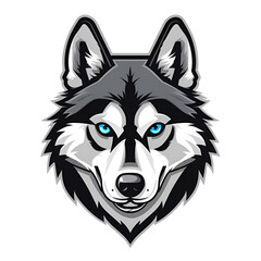 Siberian husky mascot logo