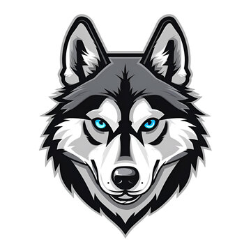 Siberian husky mascot logo