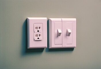 mounted green wall electric outlet white