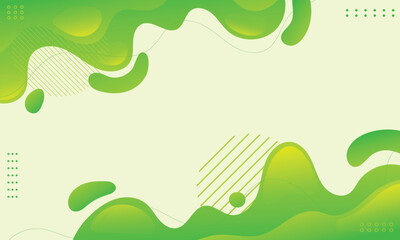 Wavy green gradient color fluid abstract background