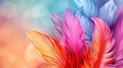 Background of soft and blurred chicken feathers in beautiful colors,Vector illustration