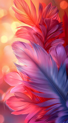 Fototapeta premium Background of soft and blurred chicken feathers in beautiful colors,Vector illustration