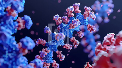 Fototapeta premium DNA strands background, medical science genetic biotechnology and chemistry biology