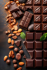Decadent Delights: Artful Chocolate and Nuts Arrangement