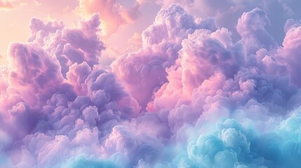 A digital artwork featuring soft pastel colors resembling fluffy cotton candy