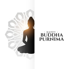 elegant happy buddha purnima religious background design