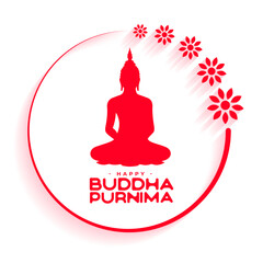 happy buddha purnima festive background for spiritual faith