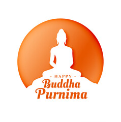 happy buddha purnima or vesak day eve background in papercut style