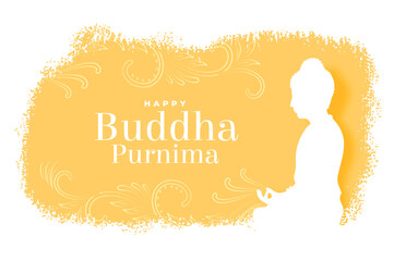 happy buddha purnima cultural background in papercut style