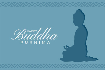 happy buddha purnima festive card in papercut style