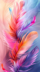 Obraz premium Background of soft and blurred chicken feathers in beautiful colors,Vector illustration