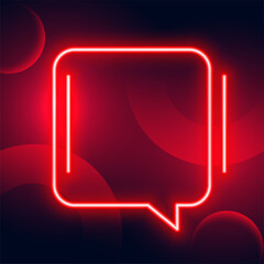 modern red neon chat box with blank space