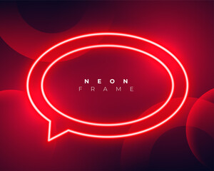 glowing red neon chat bubble background with empty space